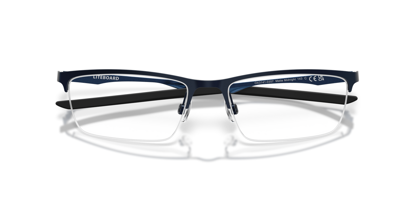 Oakley OX3141 Liteboard Unisex Rectangle Eyeglass Frames - Pewter Frame
