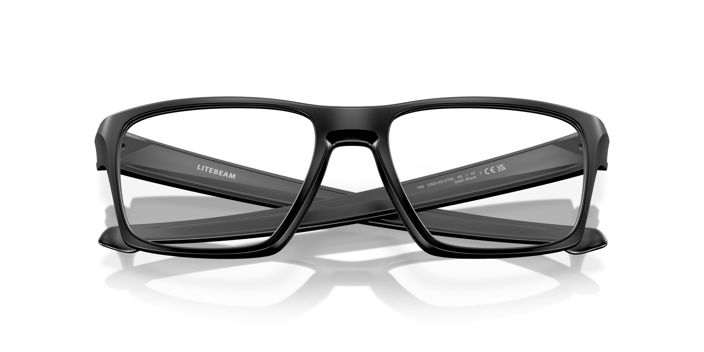 Oakley OX8140 Litebeam Men's Square Eyeglass Frames - Satin Grey Smoke Frame