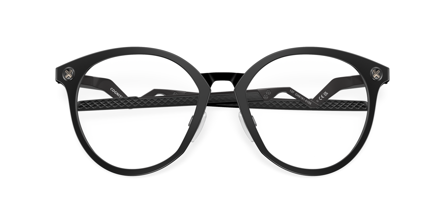 Oakley OX8181 Cognitive R Men's Round Eyeglass Frames - Polished Clear Frame