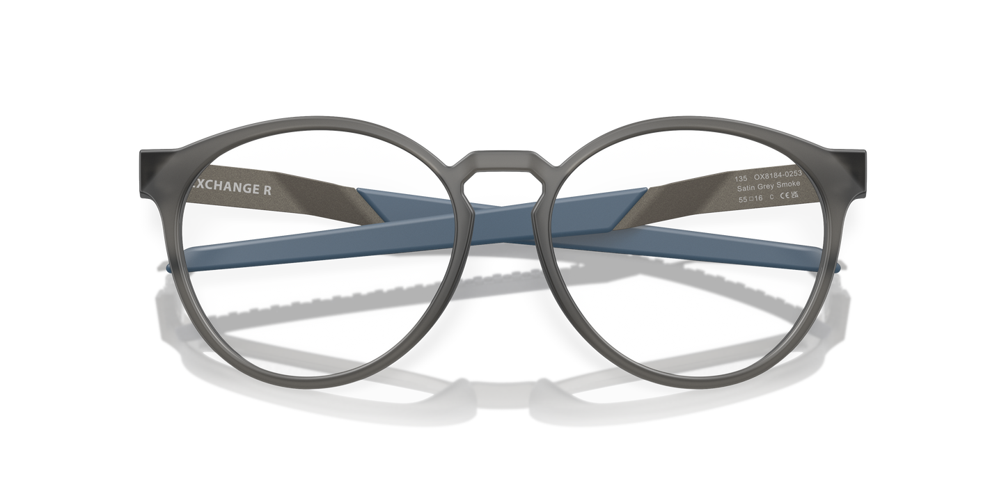 Oakley OX8184 Exchange R Men's Round Eyeglass Frames - Polished Clear Frame