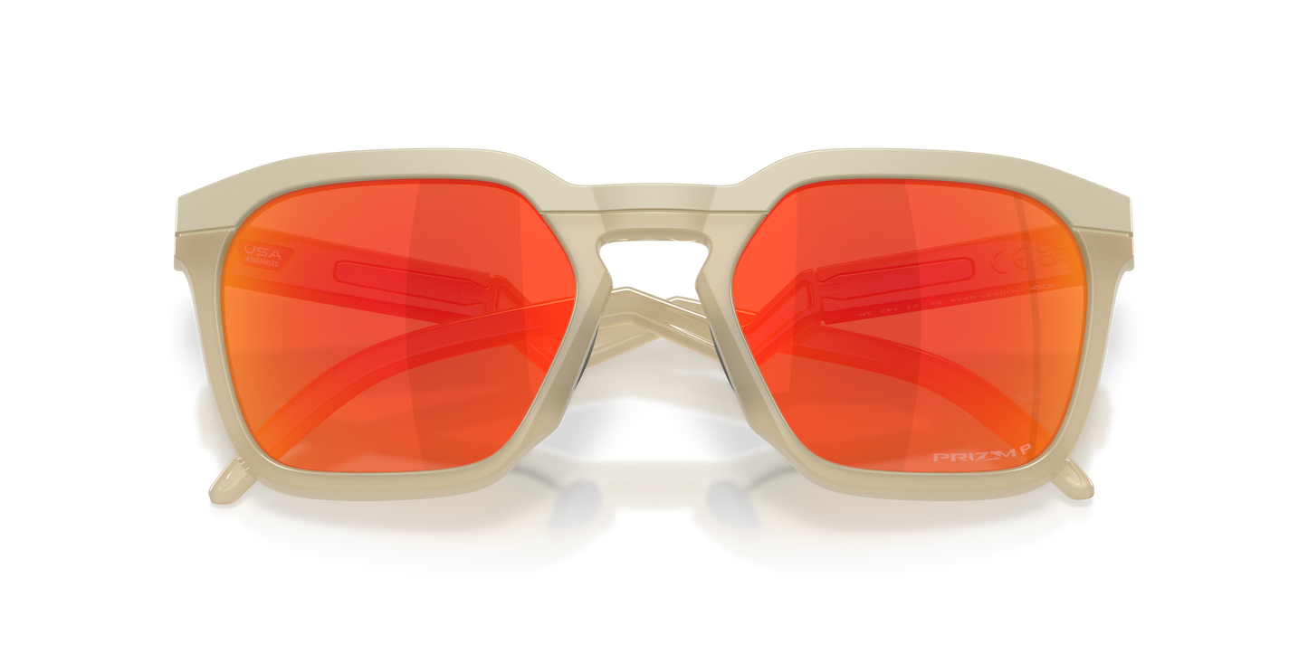 Oakley OO9533 HSTN SQ Unisex Square Prizm Sunglasses - Matte Grey Smoke Frame