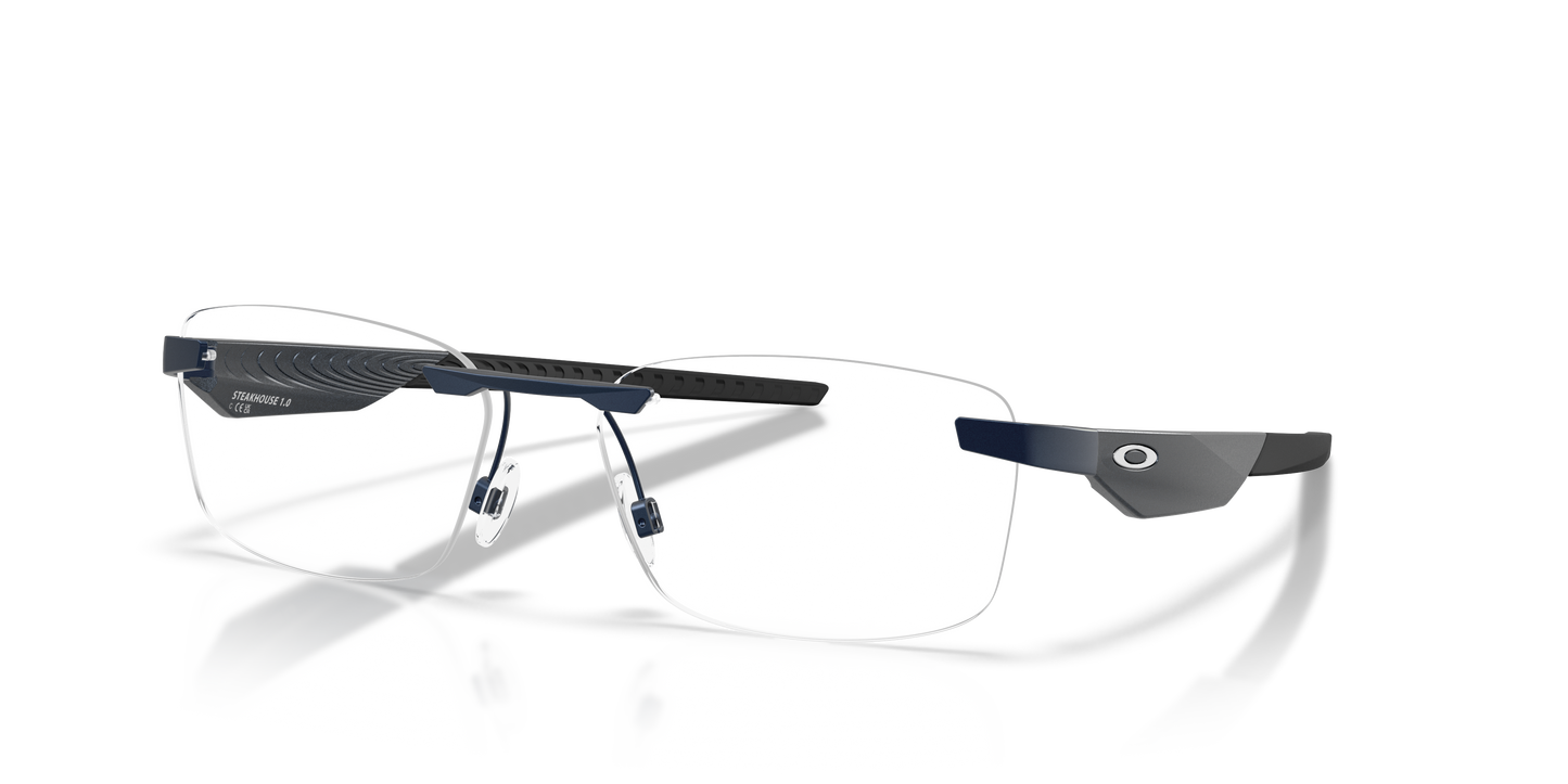 Oakley OX3126 Steakhouse 1.0 Unisex Rectangle Eyeglass Frames - Satin Chrome Frame