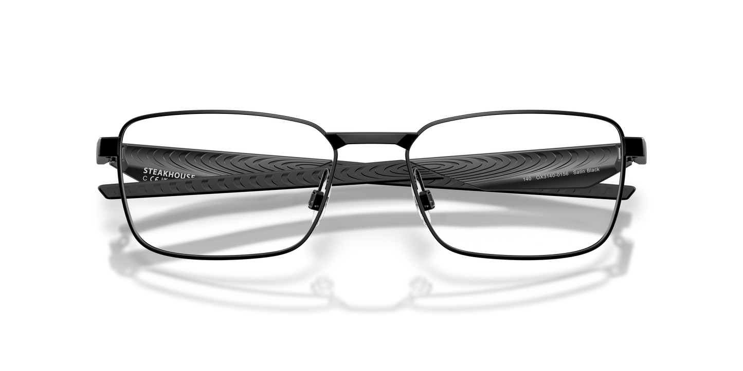 Oakley OX3140 Steakhouse Unisex Rectangle Eyeglass Frames - Satin Lead Frame