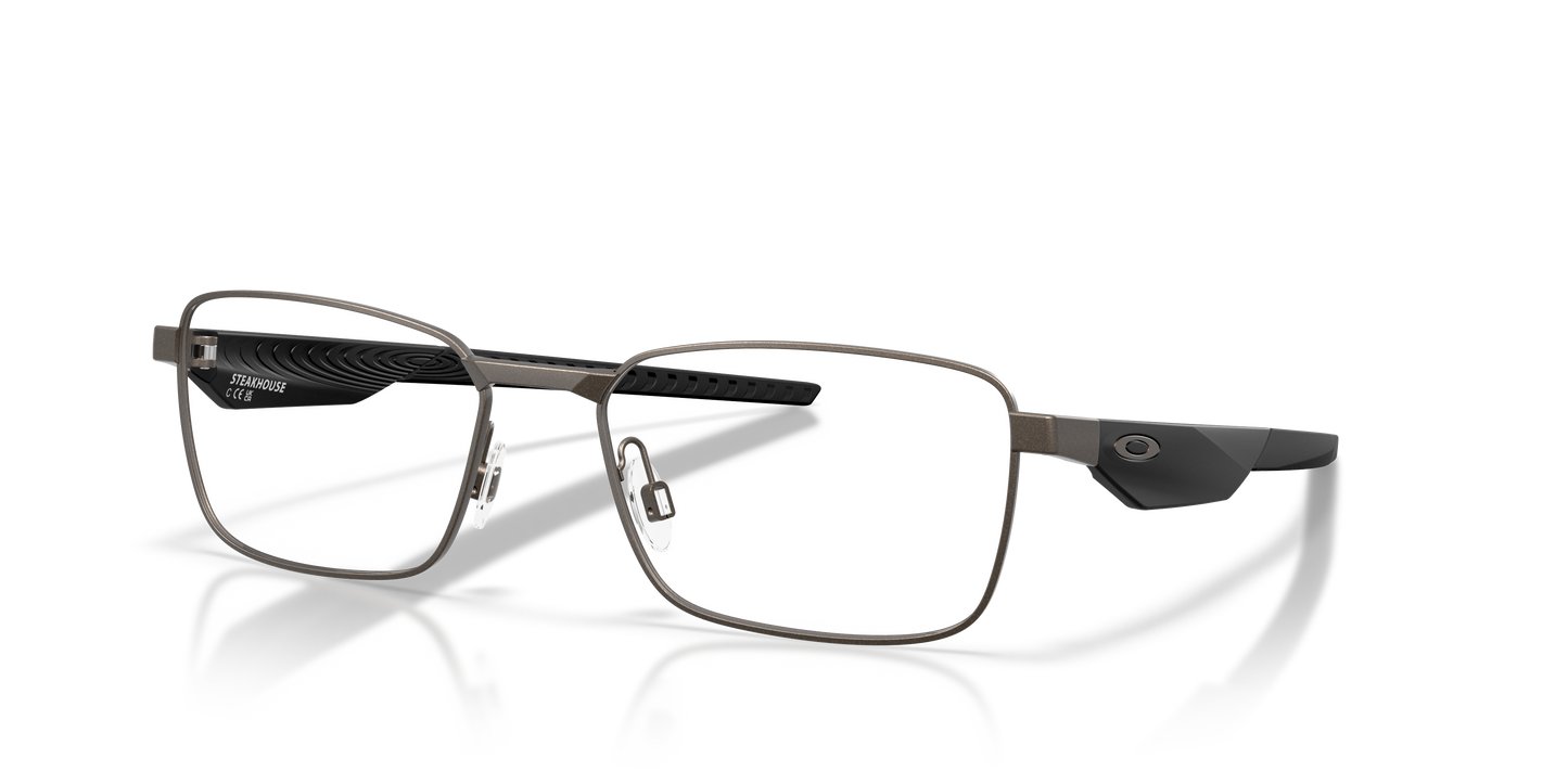 Oakley OX3140 Steakhouse Unisex Rectangle Eyeglass Frames - Satin Light Steel Frame