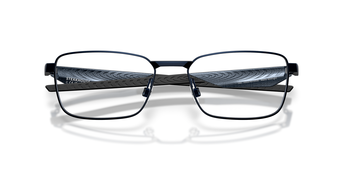 Oakley OX3140 Steakhouse Unisex Rectangle Eyeglass Frames - Matte Midnight Frame