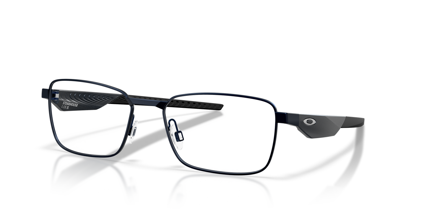 Oakley OX3140 Steakhouse Unisex Rectangle Eyeglass Frames - Satin Light Steel Frame