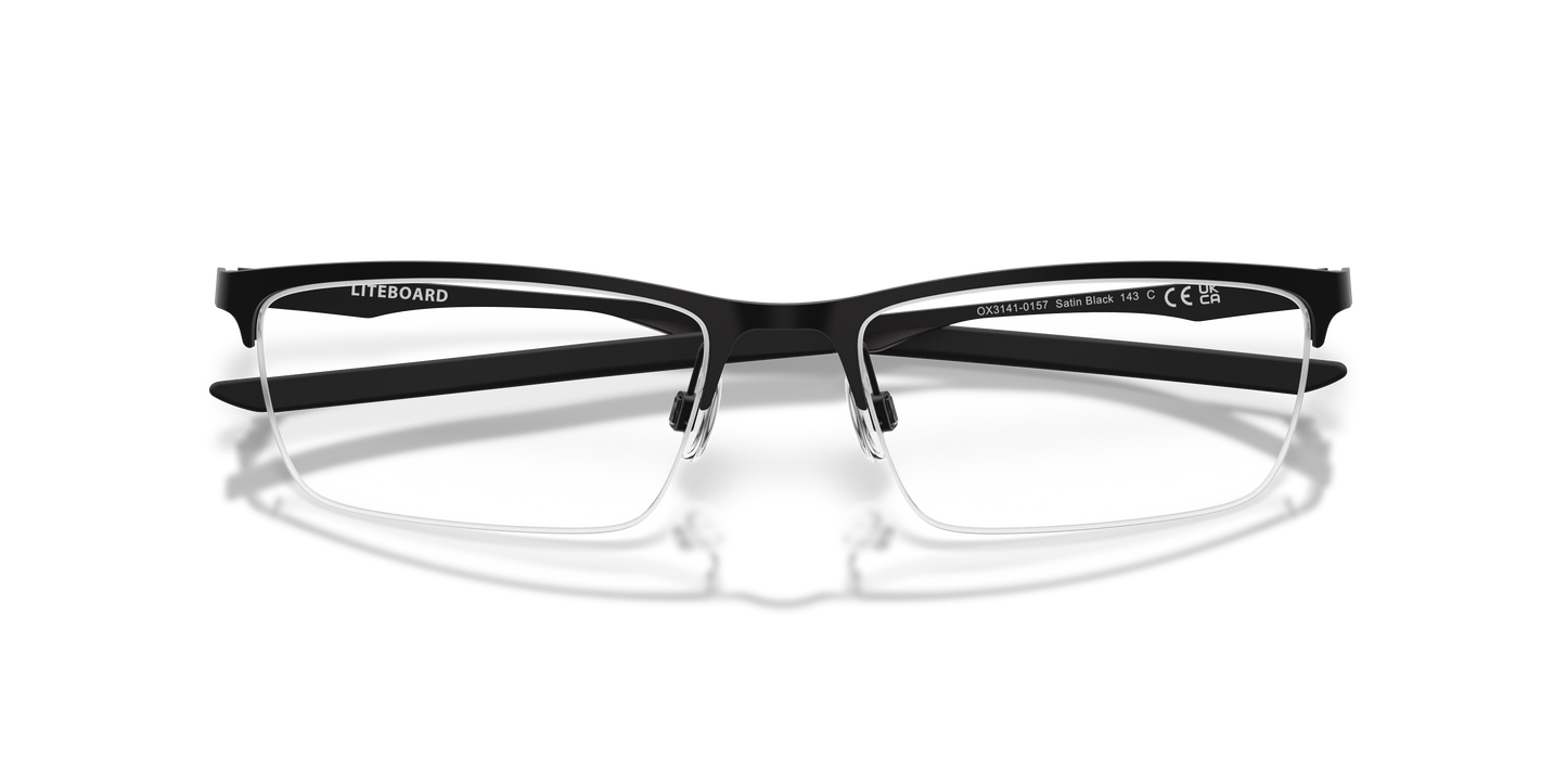 Oakley OX3141 Liteboard Unisex Rectangle Eyeglass Frames - Satin Black Frame