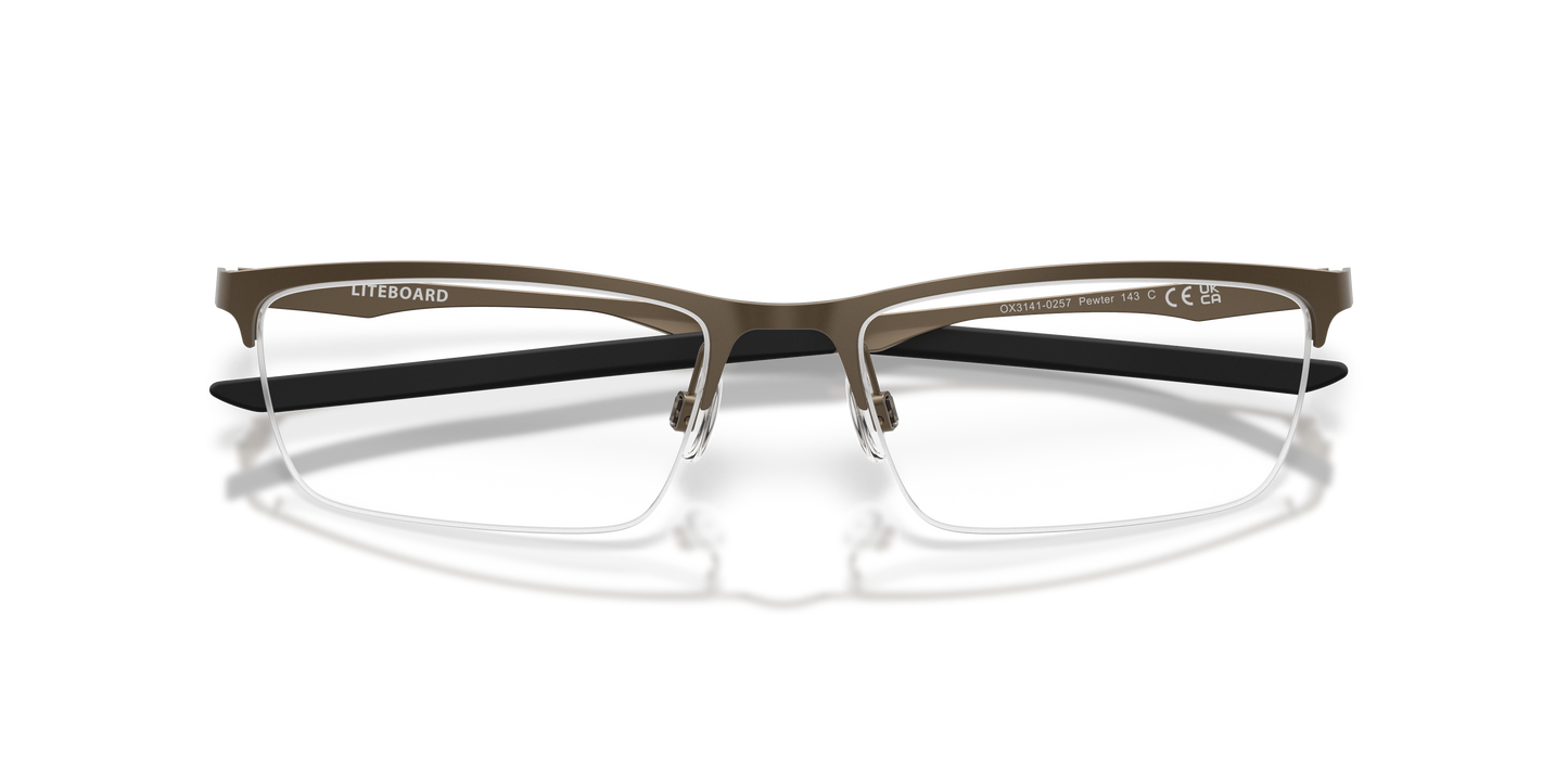 Oakley OX3141 Liteboard Unisex Rectangle Eyeglass Frames - Matte Gunmetal Frame
