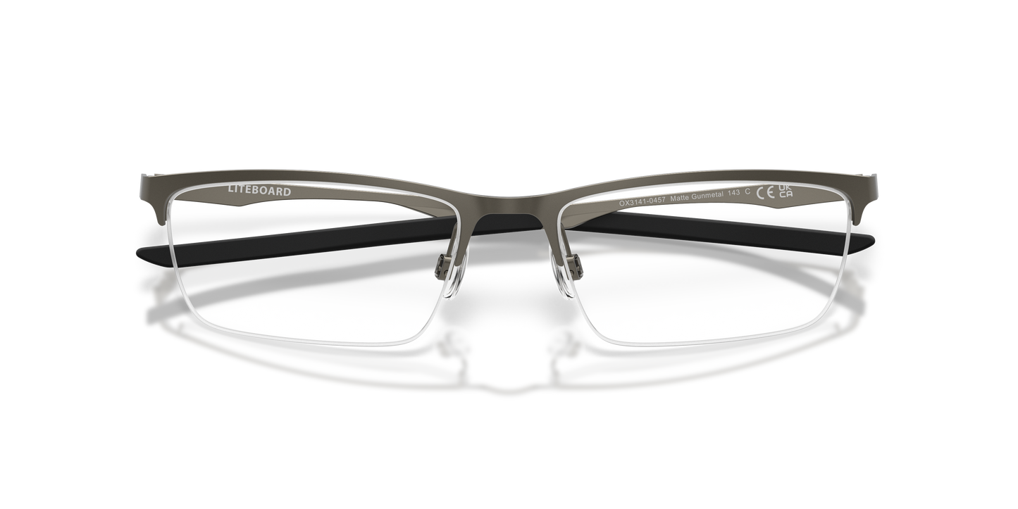 Oakley OX3141 Liteboard Unisex Rectangle Eyeglass Frames - Matte Midnight Frame