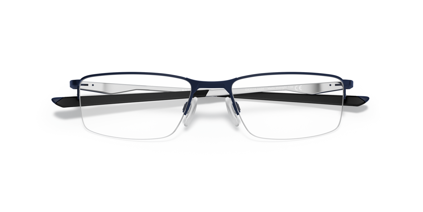Oakley OX3218 Socket 5.5 Men's Rectangle Eyeglass Frames - Polished Black Frame
