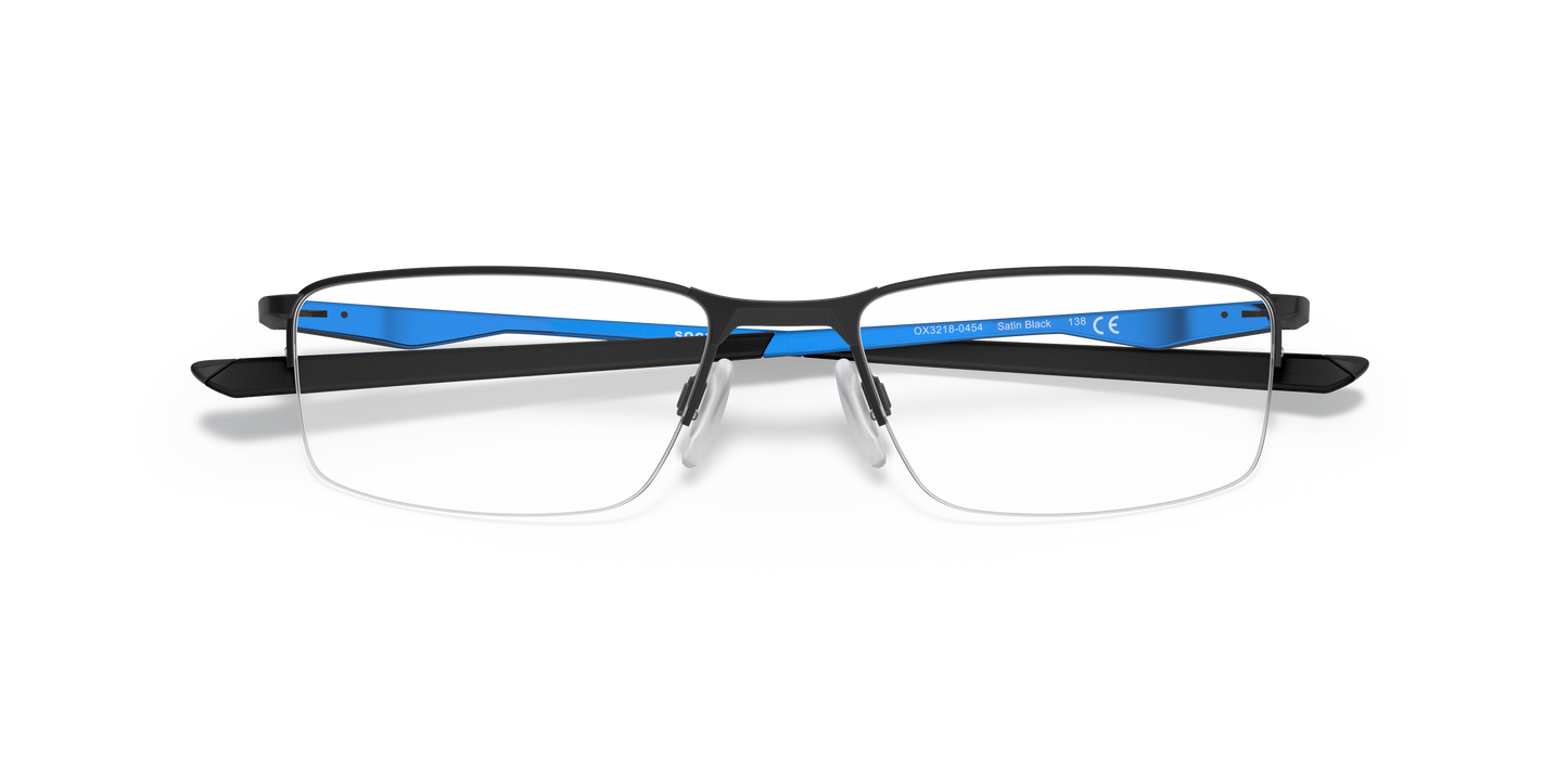 Oakley OX3218 Socket 5.5 Cobalt Collection Men's Rectangle Eyeglass Frames - Satin Black Frame