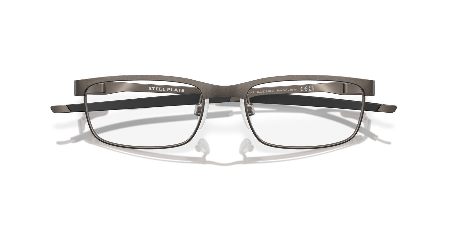Oakley OX3222 Steel Plate Men's Rectangle Eyeglass Frames - Powder Cement Frame