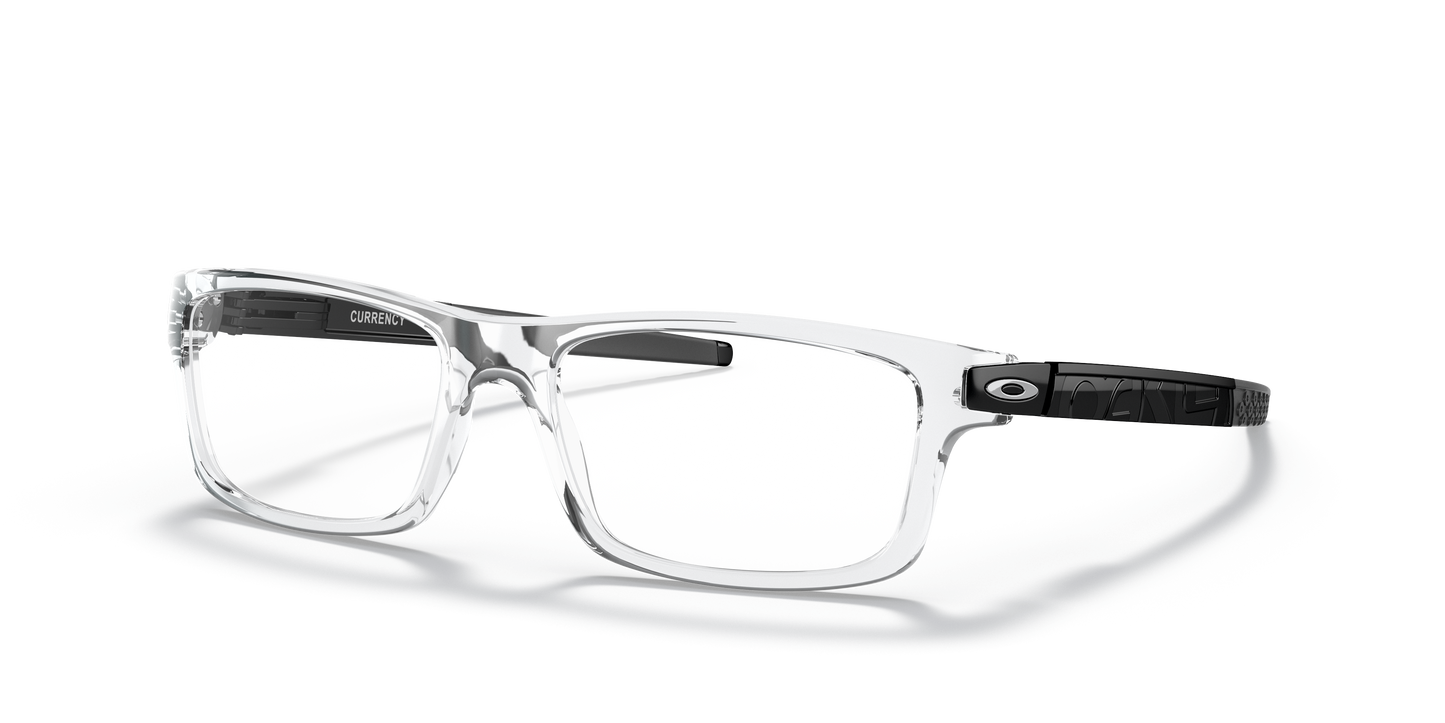Oakley OX8026 Currency Men's Rectangle Eyeglass Frames - Polished Clear Frame