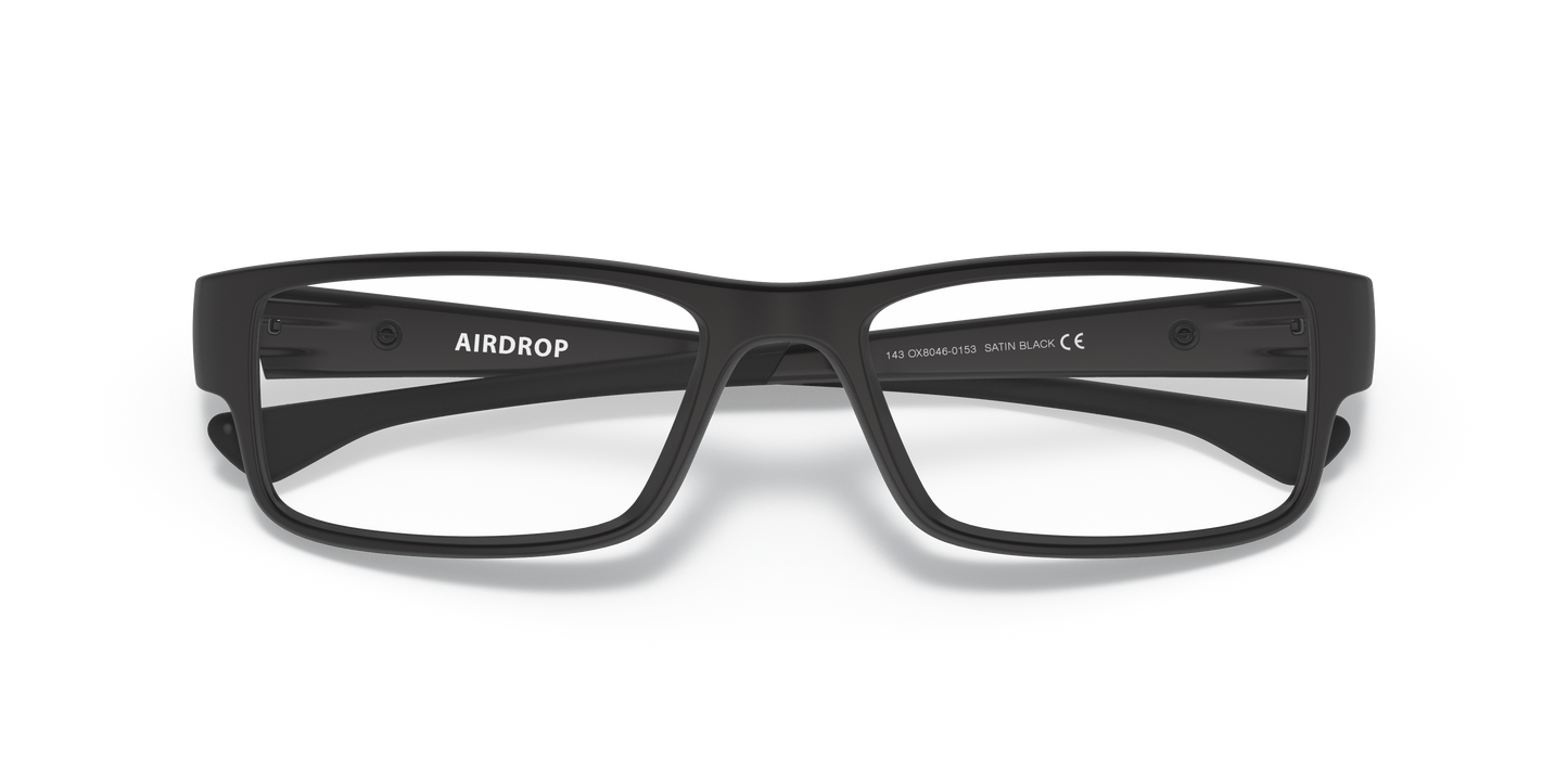 Oakley OX8046 Airdrop Men's Rectangle Eyeglass Frames - Satin Black Frame