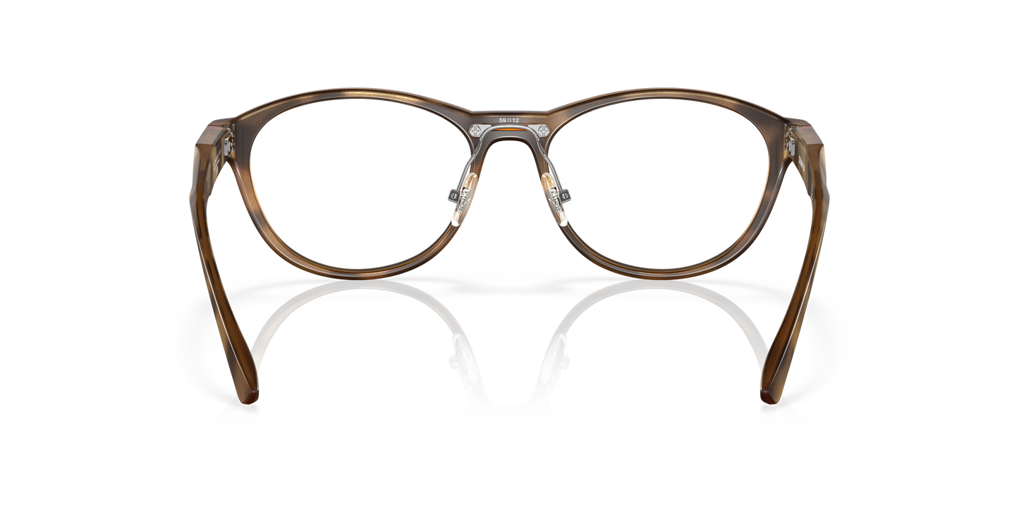Oakley OX8057 Draw Up Women's Round Eyeglass Frames - Satin Brown Tortoise Frame