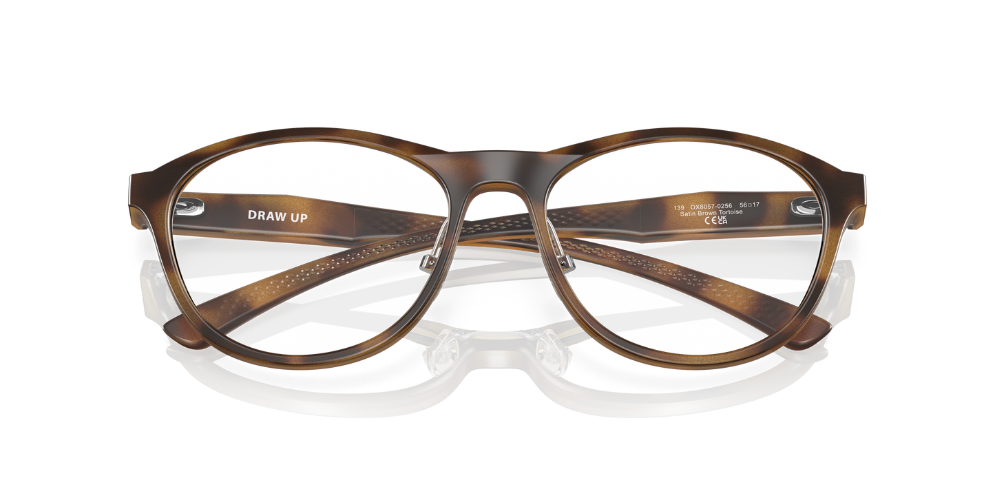 Oakley OX8057 Draw Up Women's Round Eyeglass Frames - Matte Dark Stonewash Frame