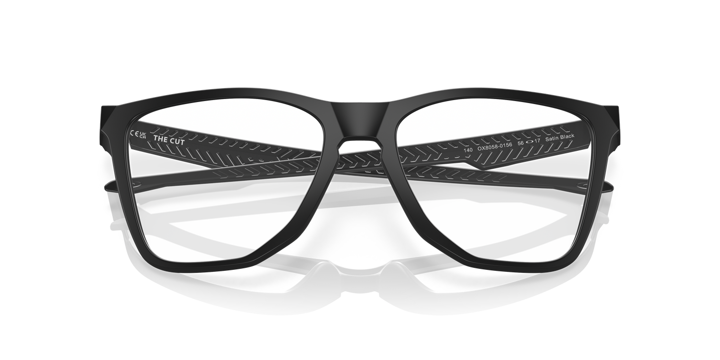 Oakley OX8058 The Cut Men's Square Eyeglass Frames - Polished Trans Stonewash Frame