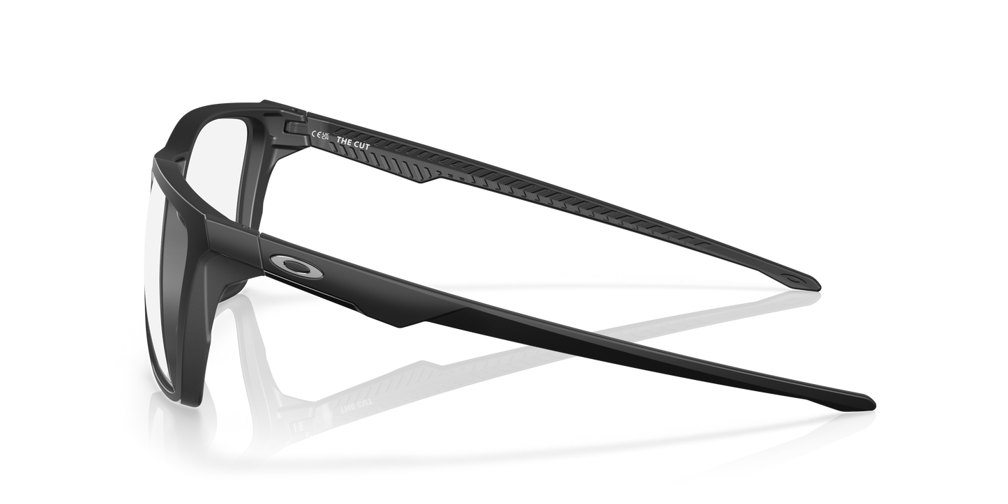 Oakley OX8058 The Cut Men's Square Eyeglass Frames - Polished Trans Stonewash Frame