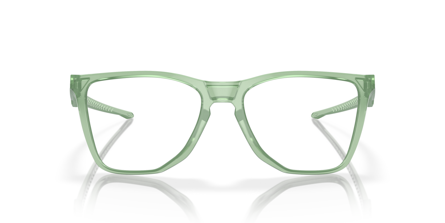Oakley OX8058 The Cut Men's Square Eyeglass Frames - Polished Trans Stonewash Frame