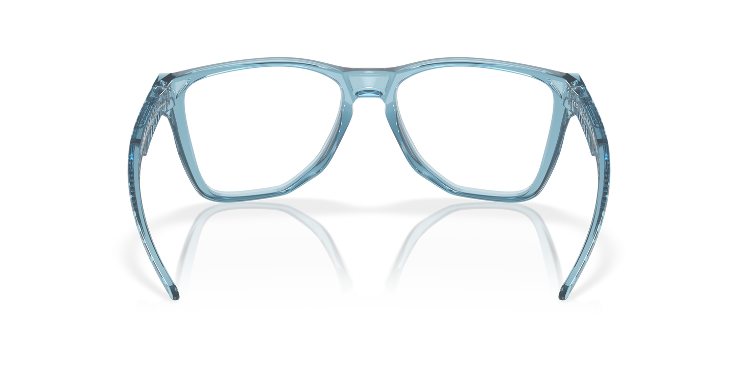 Oakley OX8058 The Cut Men's Square Eyeglass Frames - Polished Trans Stonewash Frame