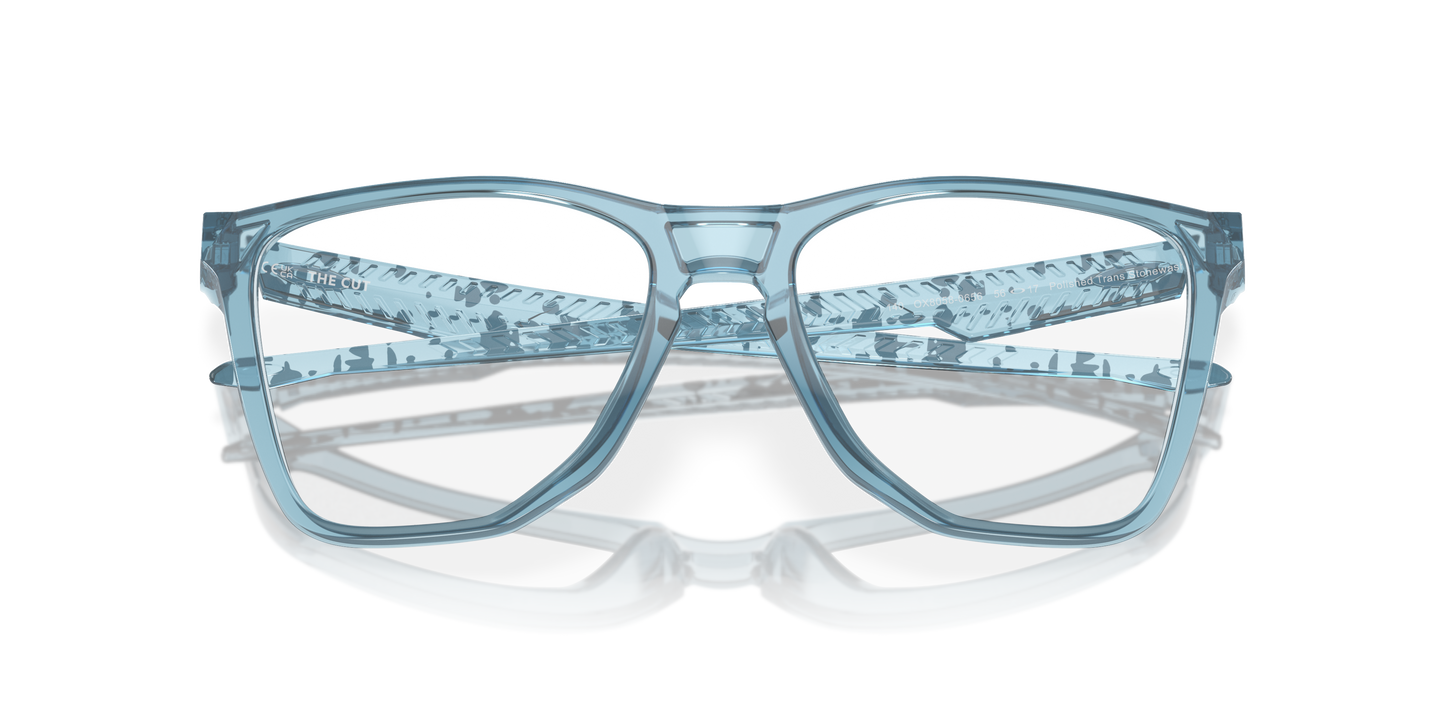 Oakley OX8058 The Cut Men's Square Eyeglass Frames - Polished Trans Jade Frame