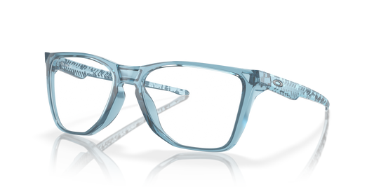 Oakley OX8058 The Cut Men's Square Eyeglass Frames - Polished Trans Stonewash Frame