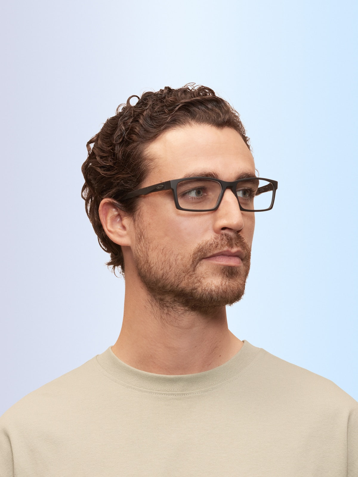 Oakley OX8060 Overhead Men's Rectangle Eyeglass Frames - Polished Trans Jade Frame