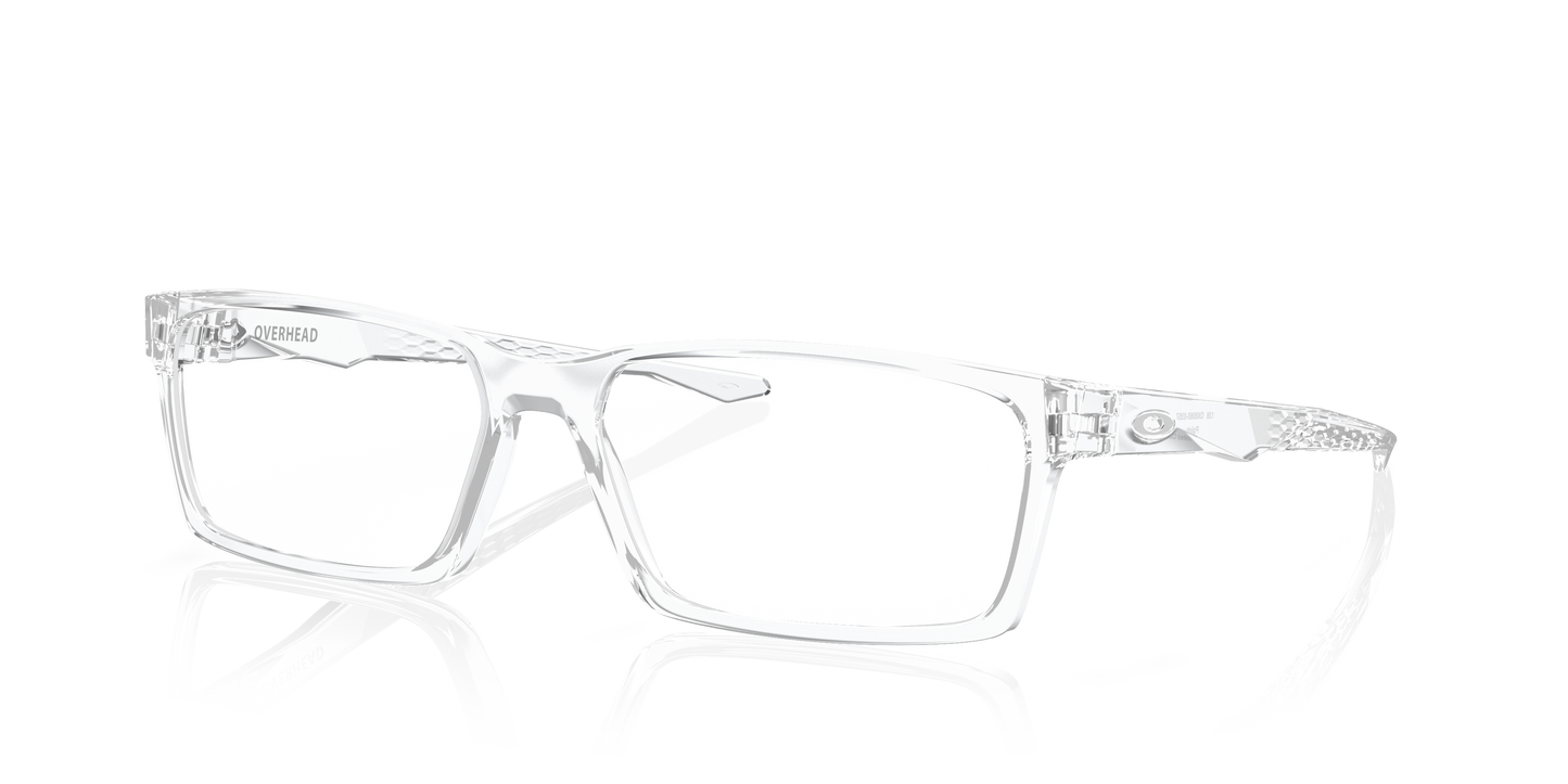 Oakley OX8060 Overhead Men's Rectangle Eyeglass Frames - Polished Trans Jade Frame
