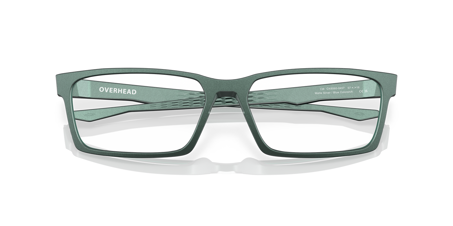 Oakley OX8060 Overhead Men's Rectangle Eyeglass Frames - Polished Trans Jade Frame