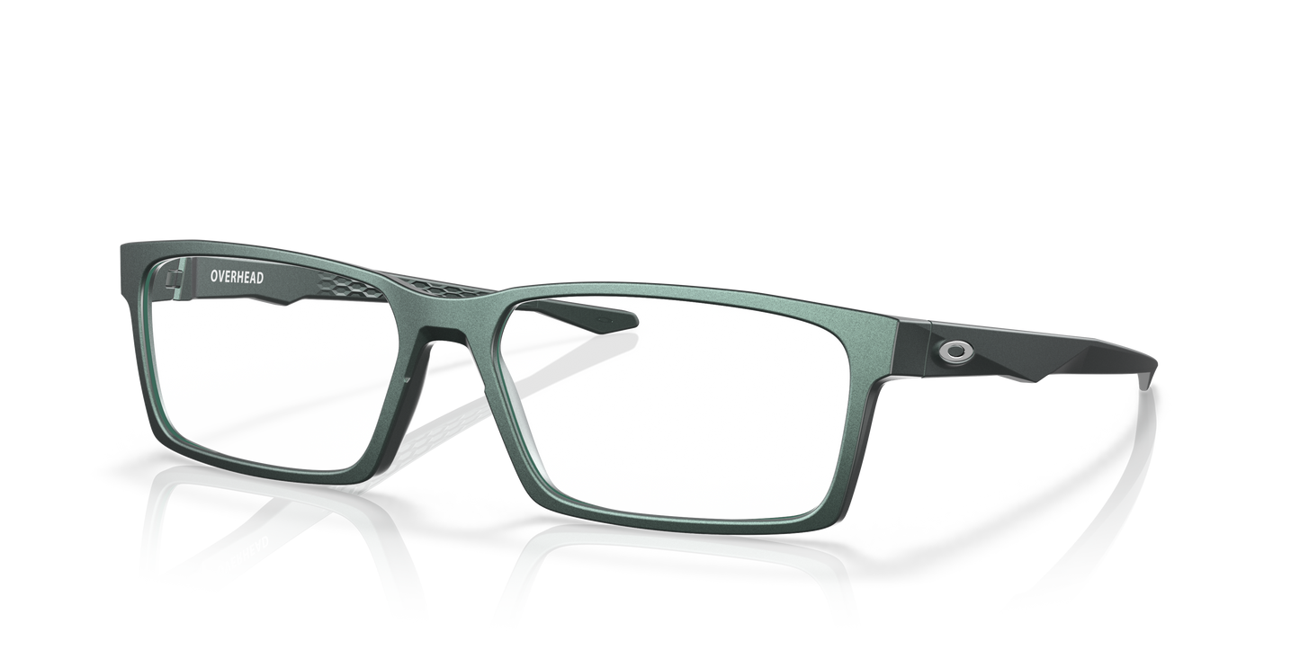 Oakley OX8060 Overhead Men's Rectangle Eyeglass Frames - Polished Trans Jade Frame