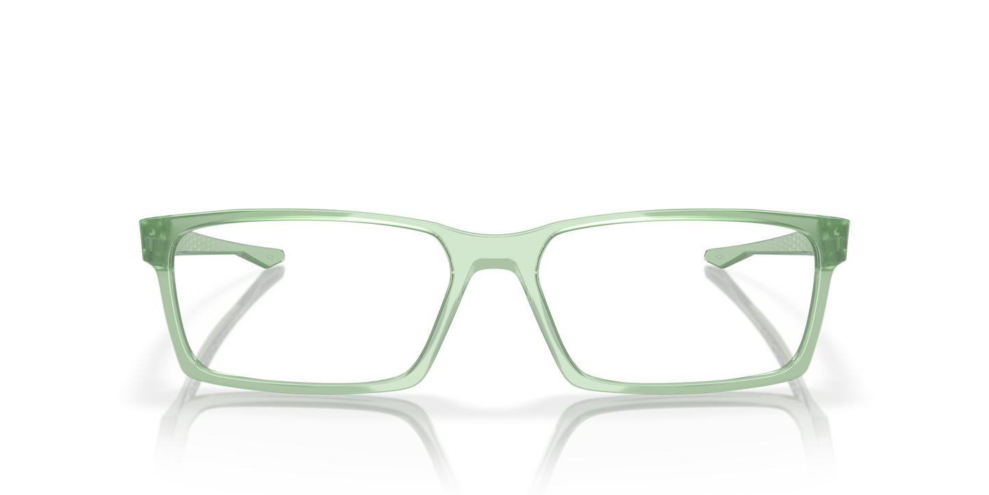 Oakley OX8060 Overhead Men's Rectangle Eyeglass Frames - Polished Trans Jade Frame