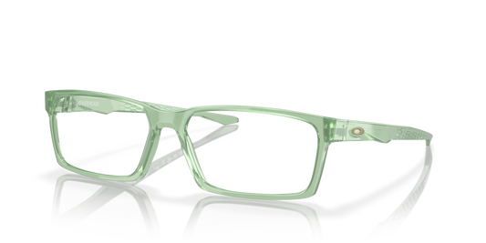 Oakley OX8060 Overhead Men's Rectangle Eyeglass Frames - Polished Trans Jade Frame