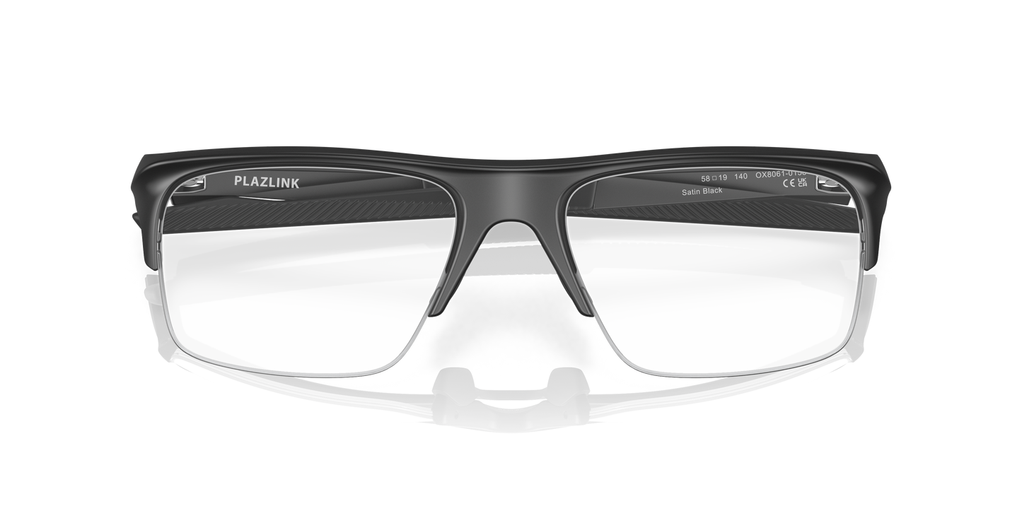 Oakley OX8061 Plazlink Men's Rectangle Eyeglass Frames - Satin Black Frame