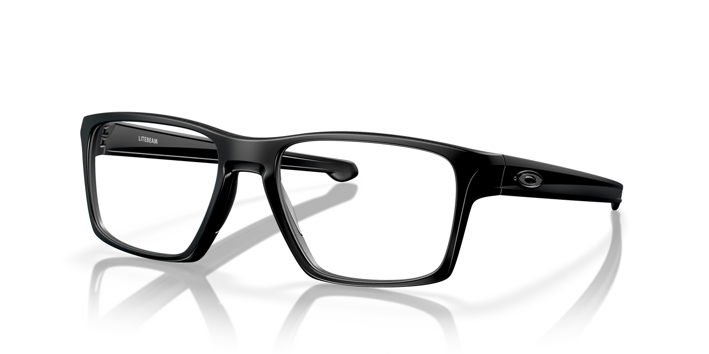 Oakley OX8140 Litebeam Men's Square Eyeglass Frames - Satin Grey Smoke Frame