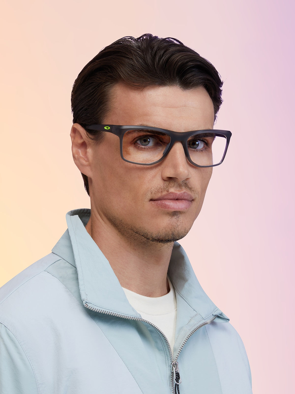Oakley OX8144 Knolls Men's Rectangle Eyeglass Frames - Polished Black Fade Frame