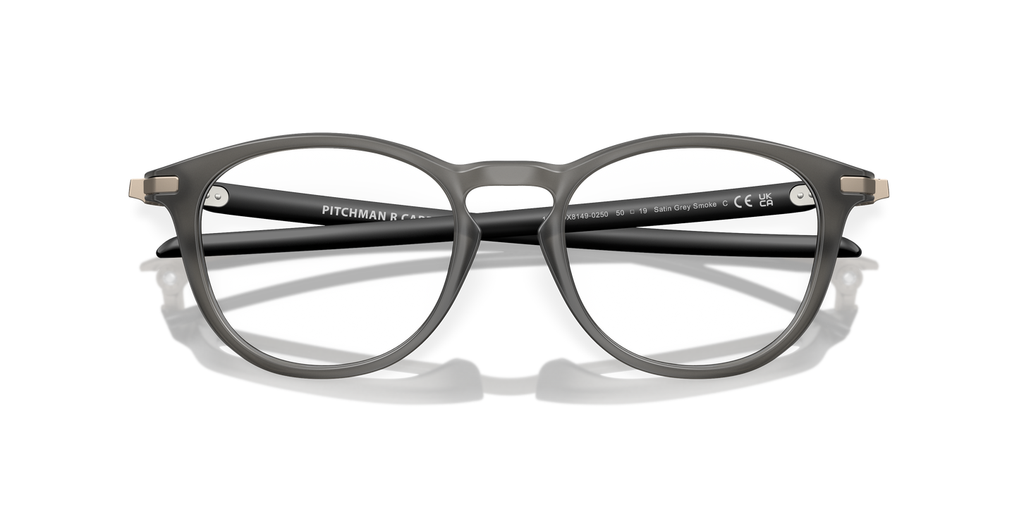 Oakley OX8149 Pitchman R Carbon Men's Round Eyeglass Frames - Satin Grey Smoke Frame
