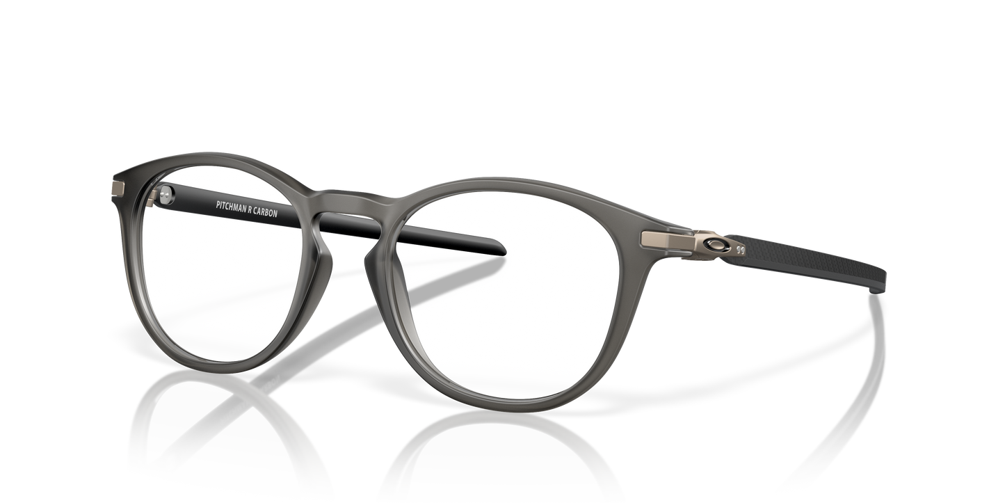 Oakley OX8149 Pitchman R Carbon Men's Round Eyeglass Frames - Polished Clear Frame