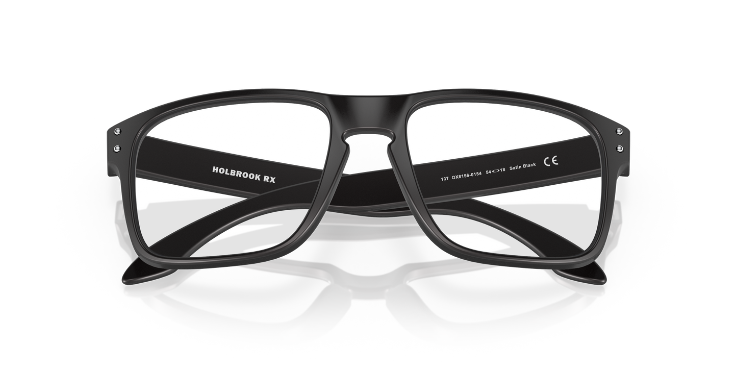 Oakley OX8156 Holbrook Men's Square Eyeglass Frames - Polished Black Clear Frame