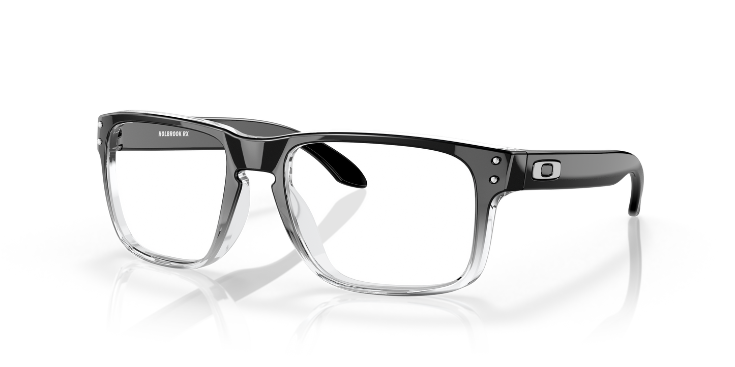 Oakley OX8156 Holbrook Men's Square Eyeglass Frames - Polished Black Clear Frame