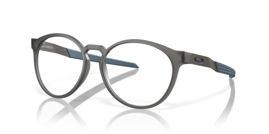 Oakley OX8184 Exchange R Men's Round Eyeglass Frames - Satin Grey Smoke Frame