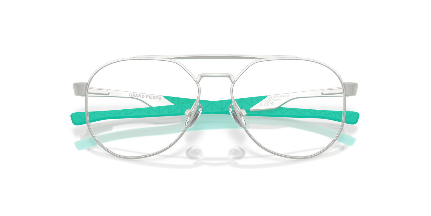 Oakley OY3004 Grand Piloto Youth Pilot Eyeglass Frames - Satin Chrome Frame