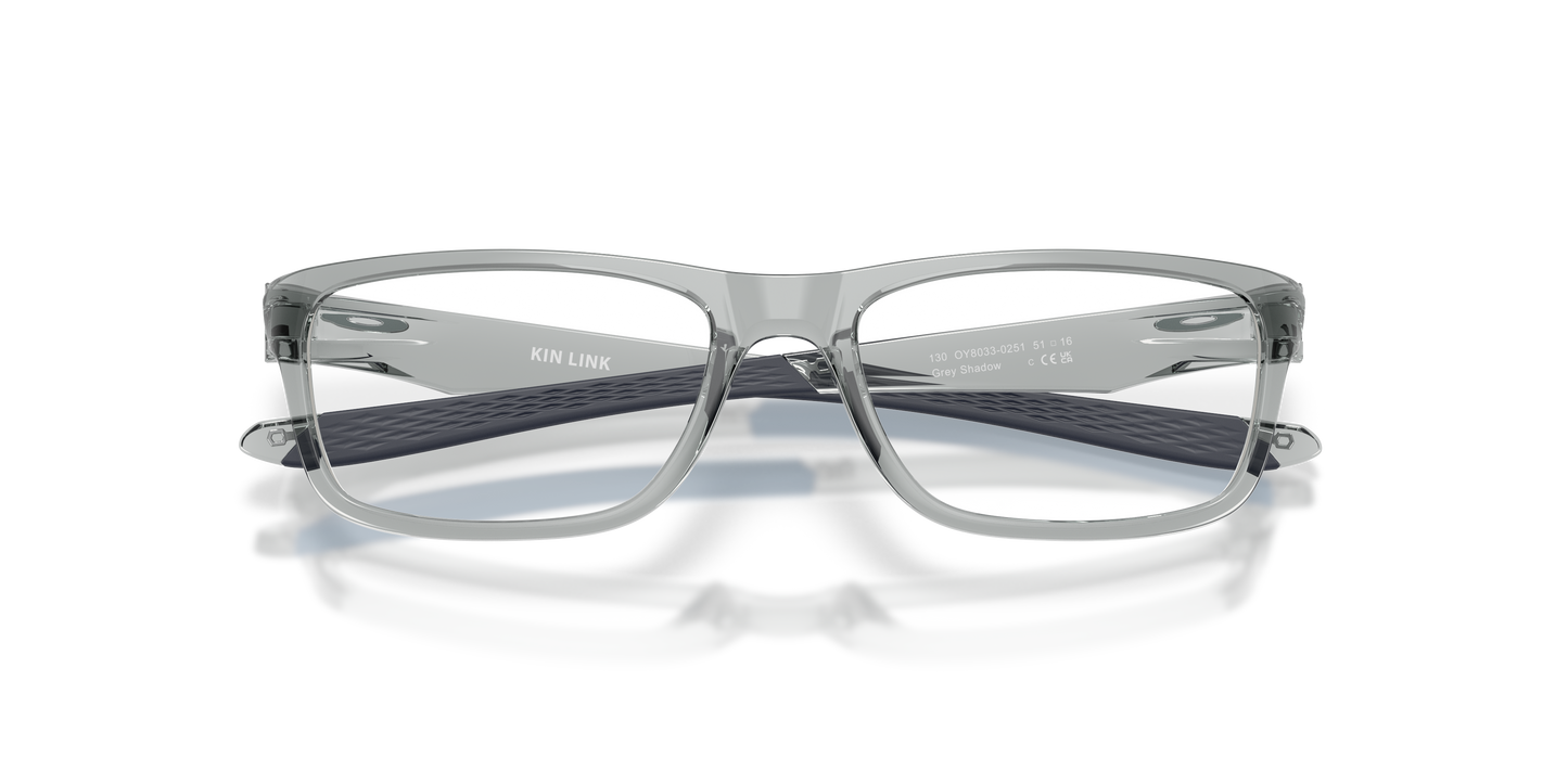 Oakley OY8033 Kin Link Youth Rectangle Eyeglass Frames - Grey Shadow Frame