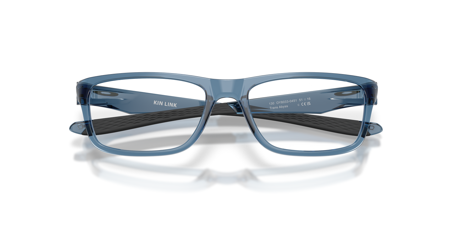 Oakley OY8033 Kin Link Youth Rectangle Eyeglass Frames - Transparent Abyss Frame